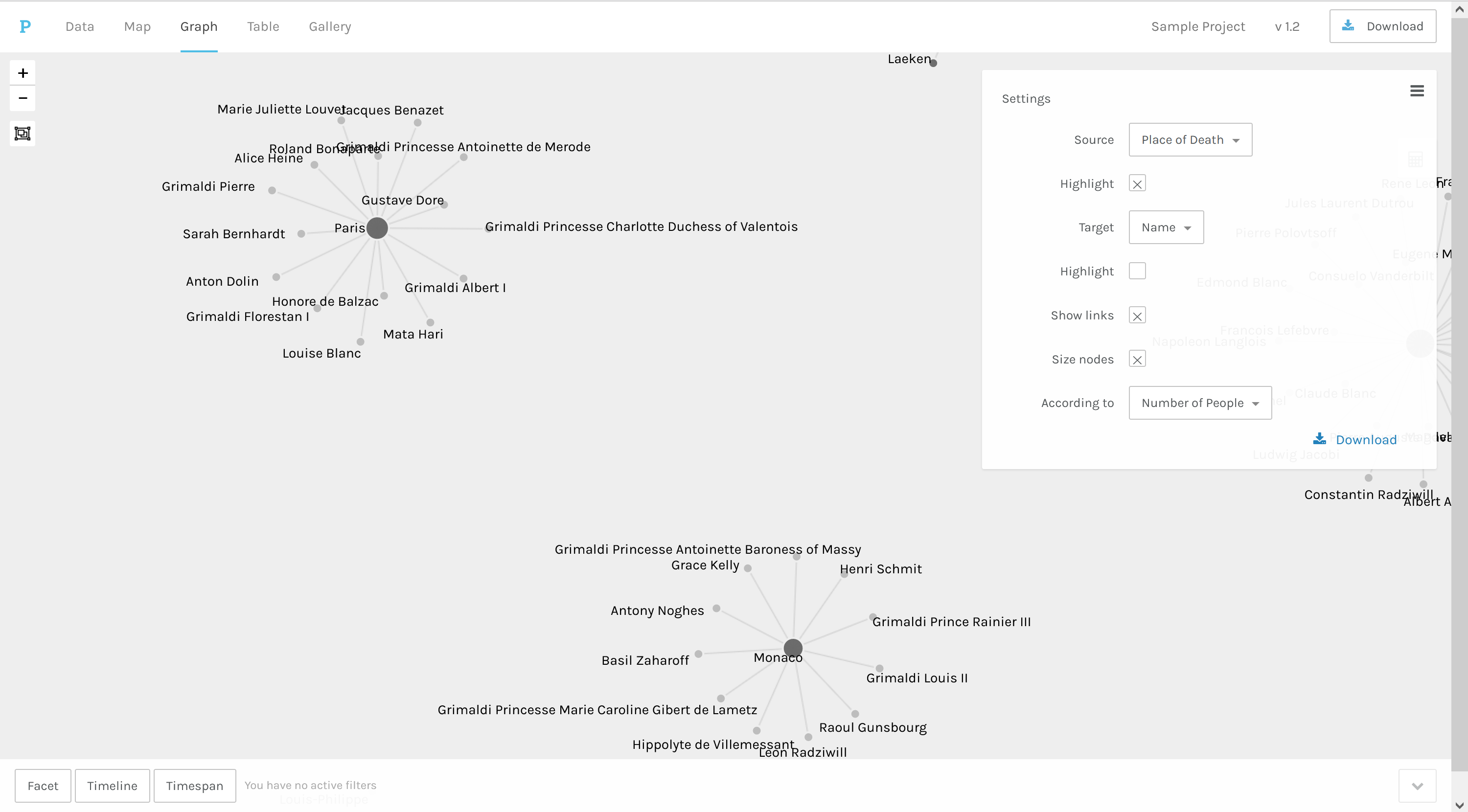 Digital Humanities Tool pick 3: Palladio graph view